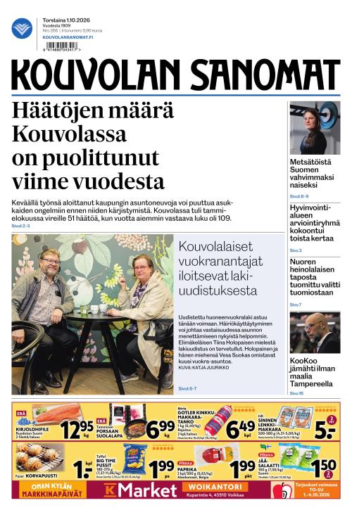 Kouvolan Sanomat 1.10.2026
