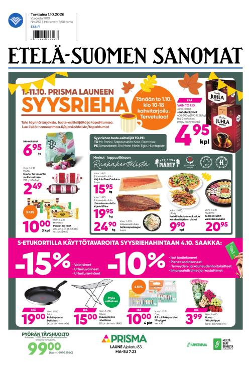 Etelä-Suomen Sanomat 1.10.2026
