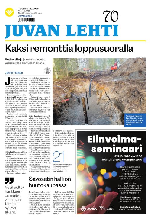 Juvan lehti 1.10.2026