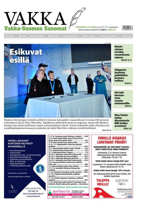 Vakka-Suomen Sanomat 2.10.2026