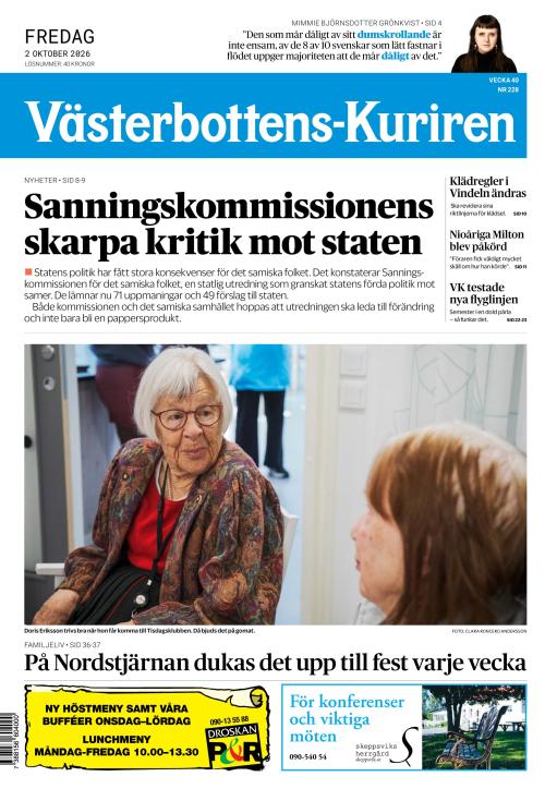 Västerbottens-Kuriren 2.10.2026