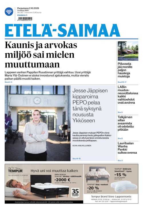 Etelä-Saimaa 2.10.2026