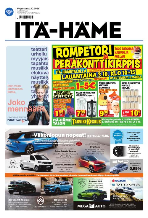 Itä-Häme 2.10.2026