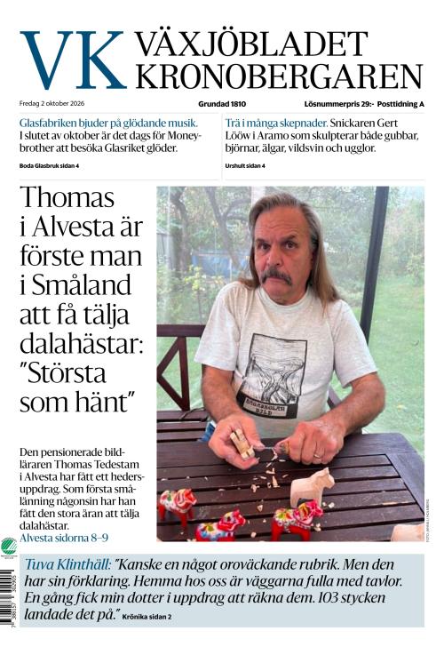 Växjöbladet Kronobergaren 2.10.2026