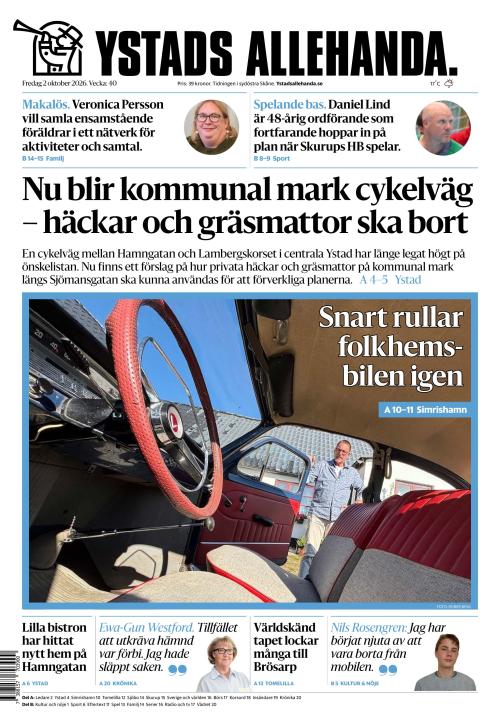 Ystads Allehanda 2.10.2026