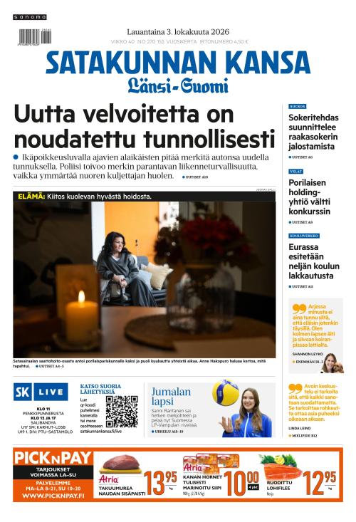 Satakunnan Kansa Länsi-Suomi 3.10.2026
