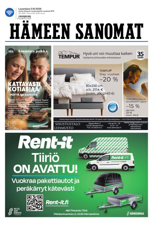 Hämeen Sanomat 3.10.2026