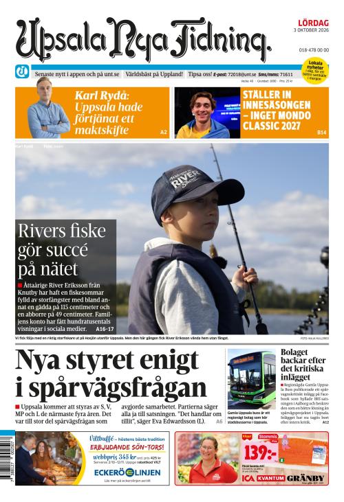 Upsala Nya Tidning 3.10.2026