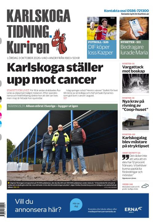 Karlskoga Tidning-Kuriren 3.10.2026