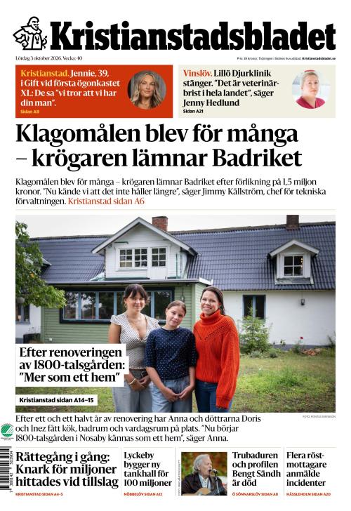 Kristianstadsbladet 3.10.2026