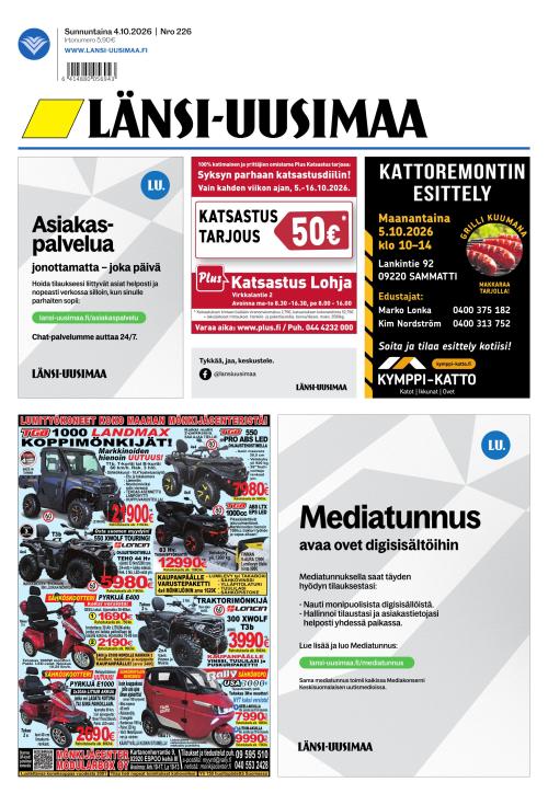 Länsi-Uusimaa 4.10.2026