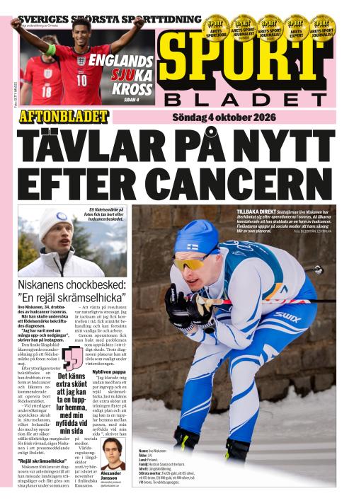 Aftonbladet Sportbladet 4.10.2026