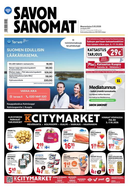 Savon Sanomat 5.10.2026