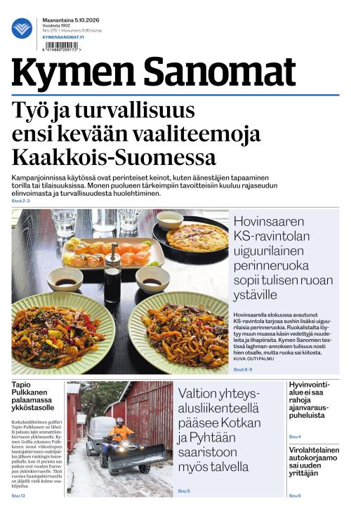 Kymen Sanomat 5.10.2026