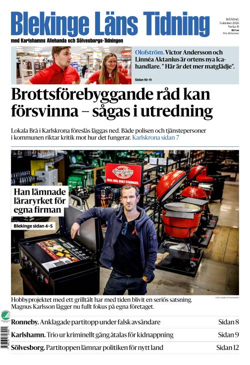 Blekinge Läns Tidning 5.10.2026