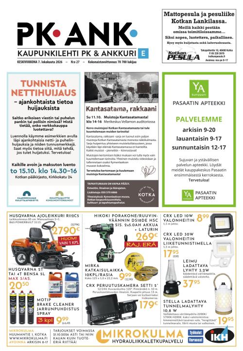 Kaupunkilehti Ankkuri 7.10.2026