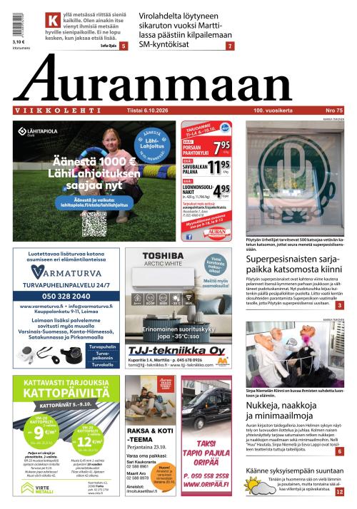 Auranmaan Viikkolehti 6.10.2026