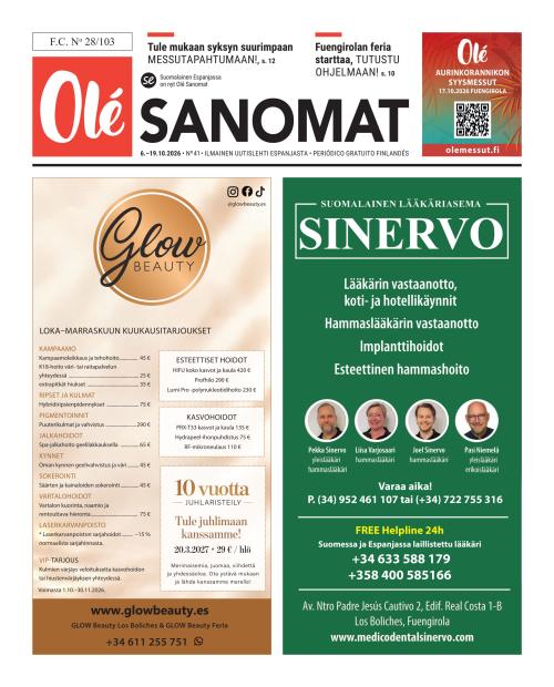 Olé Sanomat (Suomalainen Espanjassa-lehti) 41/2026