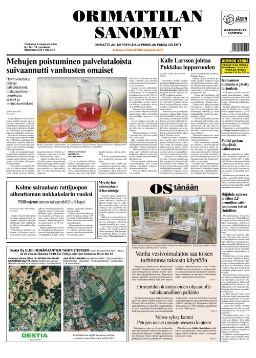 Orimattilan Sanomat 6.10.2026