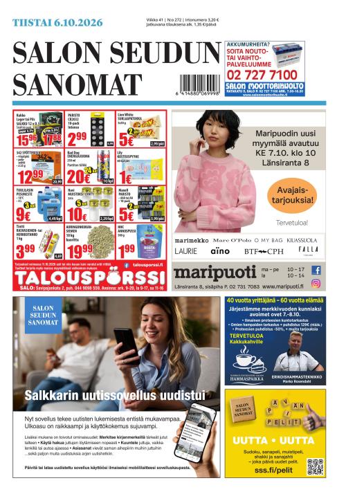 Salon Seudun Sanomat 6.10.2026