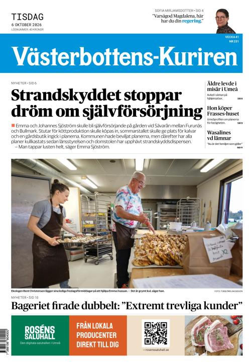 Västerbottens-Kuriren 6.10.2026