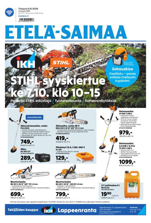 Etelä-Saimaa 6.10.2026