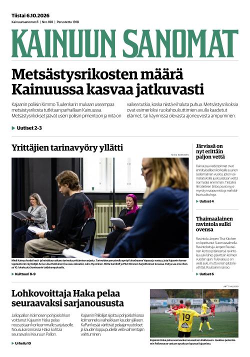 Kainuun Sanomat 6.10.2026