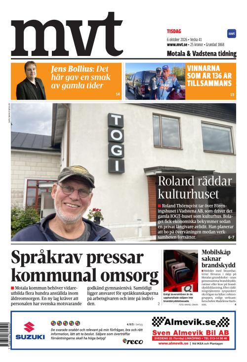 Motala Vadstena Tidning 6.10.2026