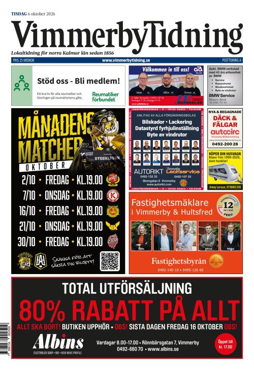 Vimmerby Tidning / Kinda-Posten 6.10.2026