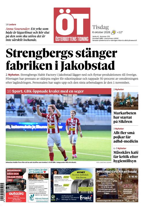Österbottens Tidning 6.10.2026