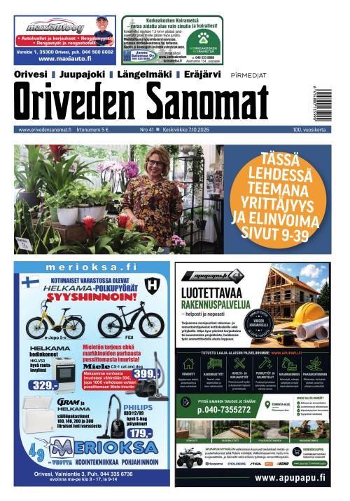 Oriveden Sanomat 7.10.2026