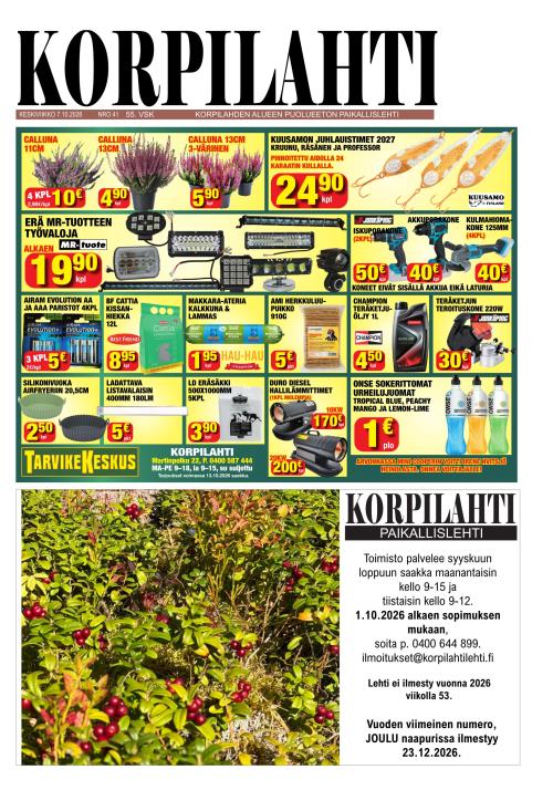 Korpilahti-lehti 7.10.2026