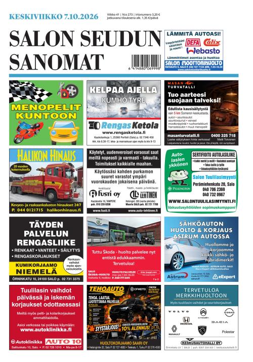 Salon Seudun Sanomat 7.10.2026
