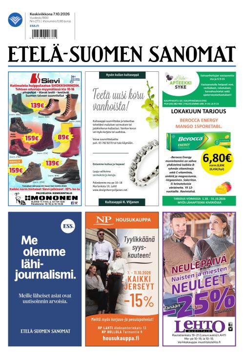 Etelä-Suomen Sanomat 7.10.2026