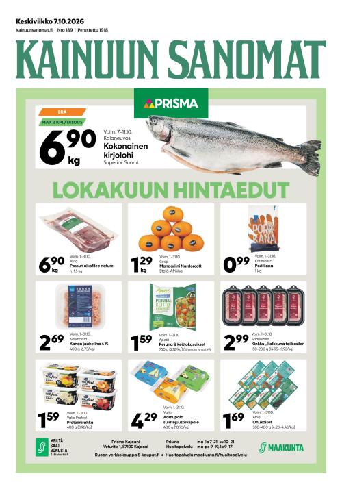 Kainuun Sanomat 7.10.2026
