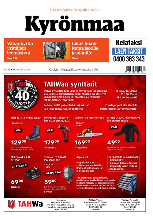 Kyrönmaa-lehti 30.9.2026