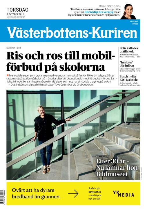 Västerbottens-Kuriren 8.10.2026