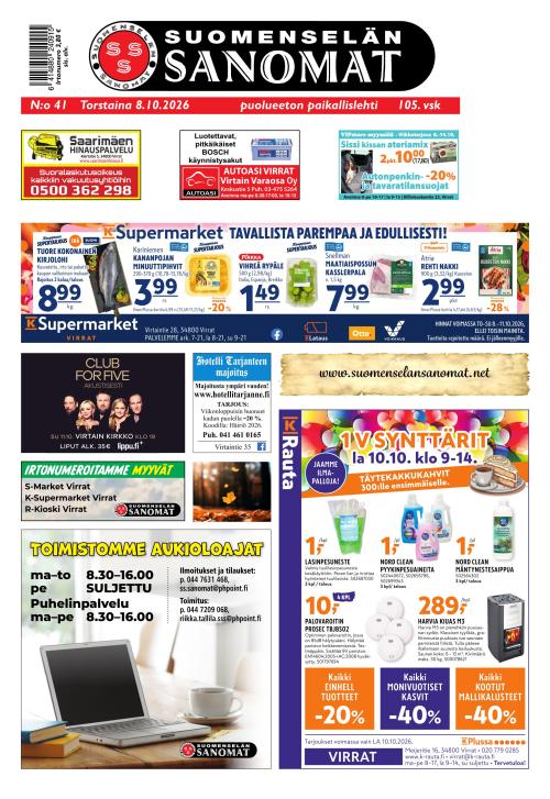 Suomenselän Sanomat 8.10.2026
