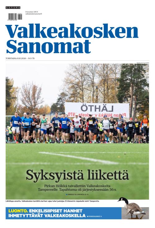 Valkeakosken Sanomat 8.10.2026