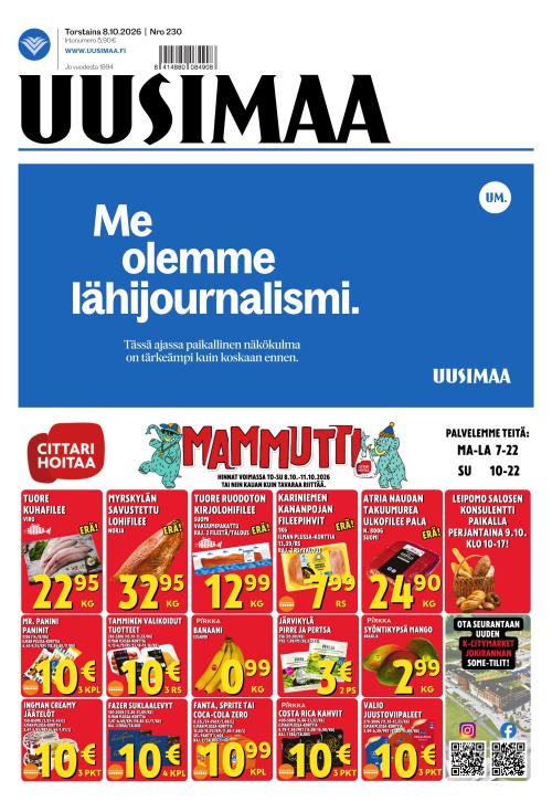 Uusimaa 8.10.2026