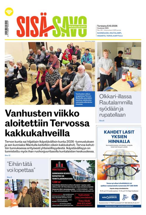 Paikallislehti Sisä-Savo 8.10.2026
