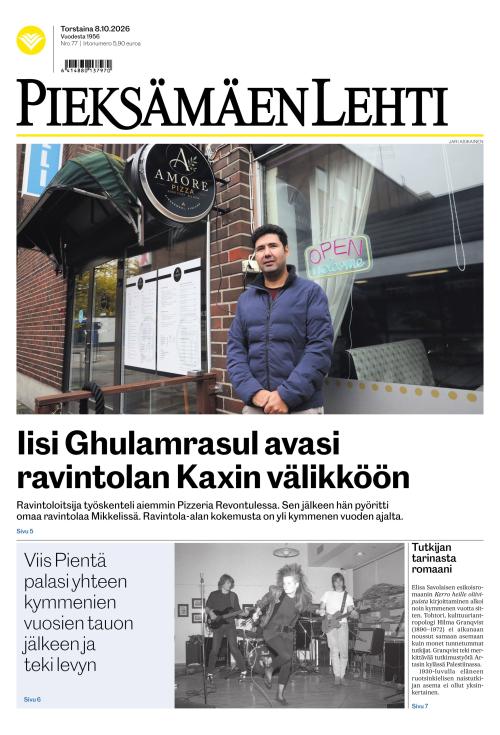 Pieksämäen lehti 8.10.2026