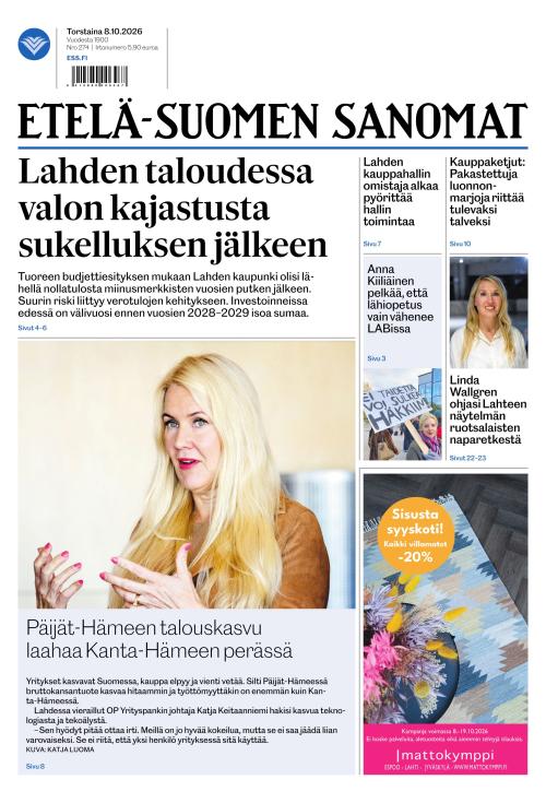 Etelä-Suomen Sanomat 8.10.2026