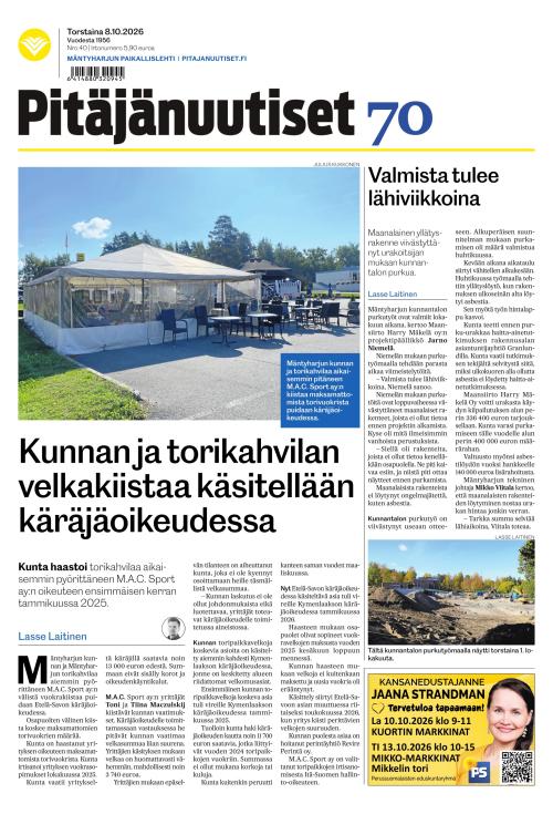 Pitäjänuutiset 8.10.2026