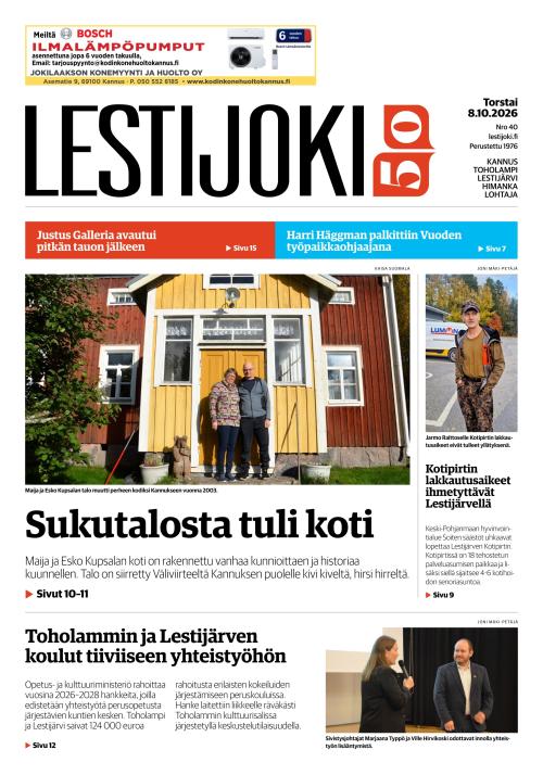 Lestijoki-lehti 8.10.2026