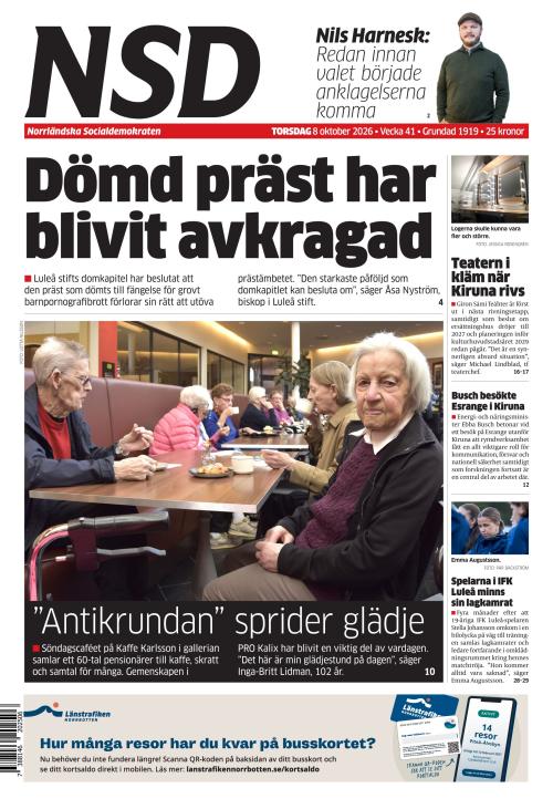 Norrländska Socialdemokraten 8.10.2026