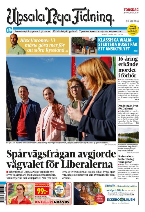 Upsala Nya Tidning 8.10.2026