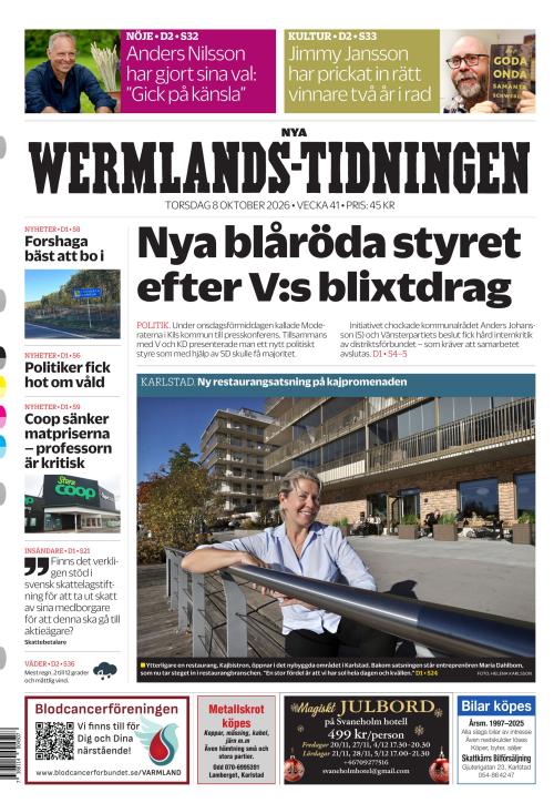 Nya Wermlands-Tidningen 8.10.2026