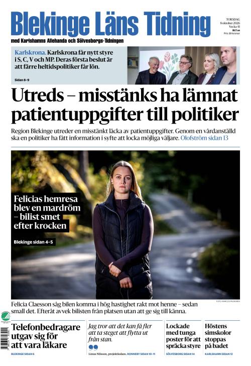 Blekinge Läns Tidning 8.10.2026