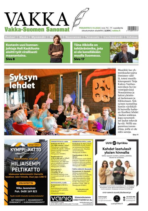 Vakka-Suomen Sanomat 9.10.2026